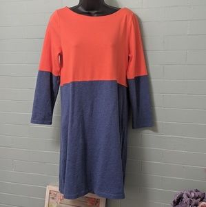 Size 8 Boden dress. Cotton, orange and blue